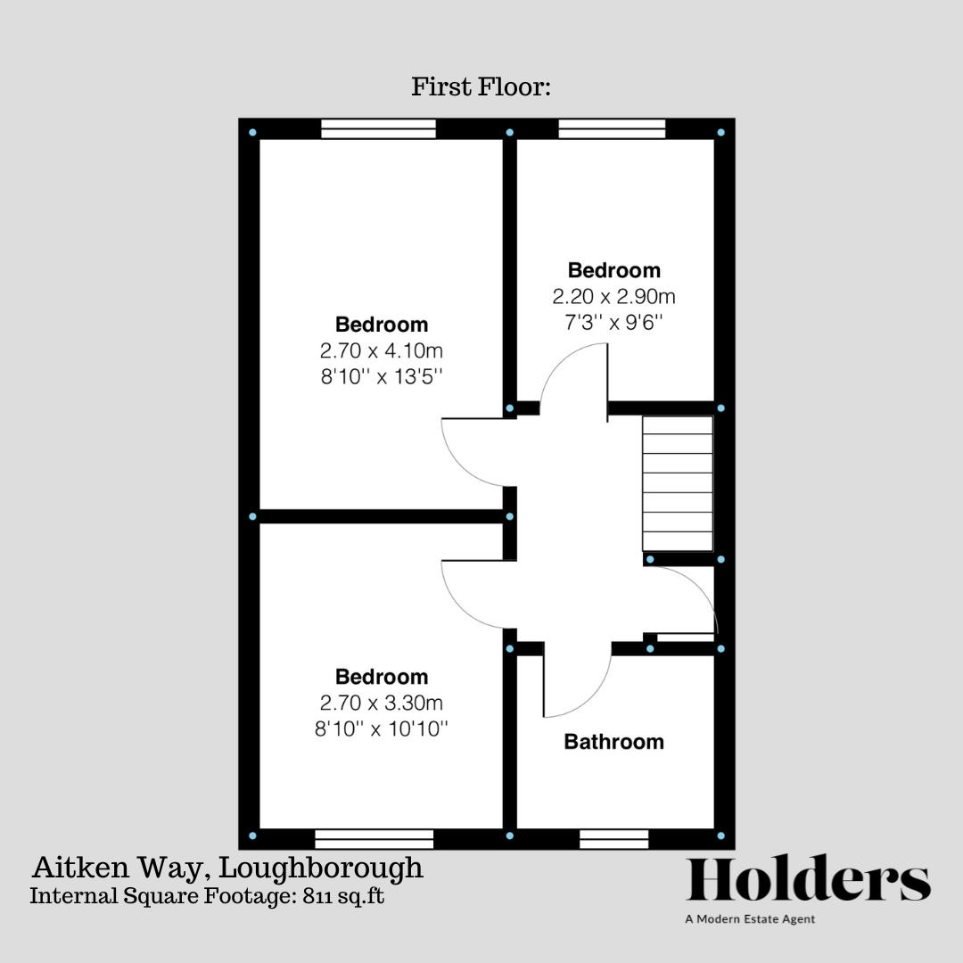 First Floor Floorplan for Aitken Way, Loughborough