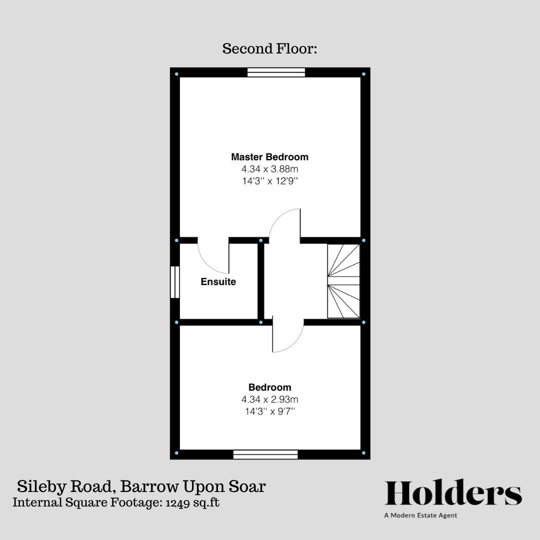 Second Floor Floorplan for Sileby Road, Barrow Upon Soar, Loughborough