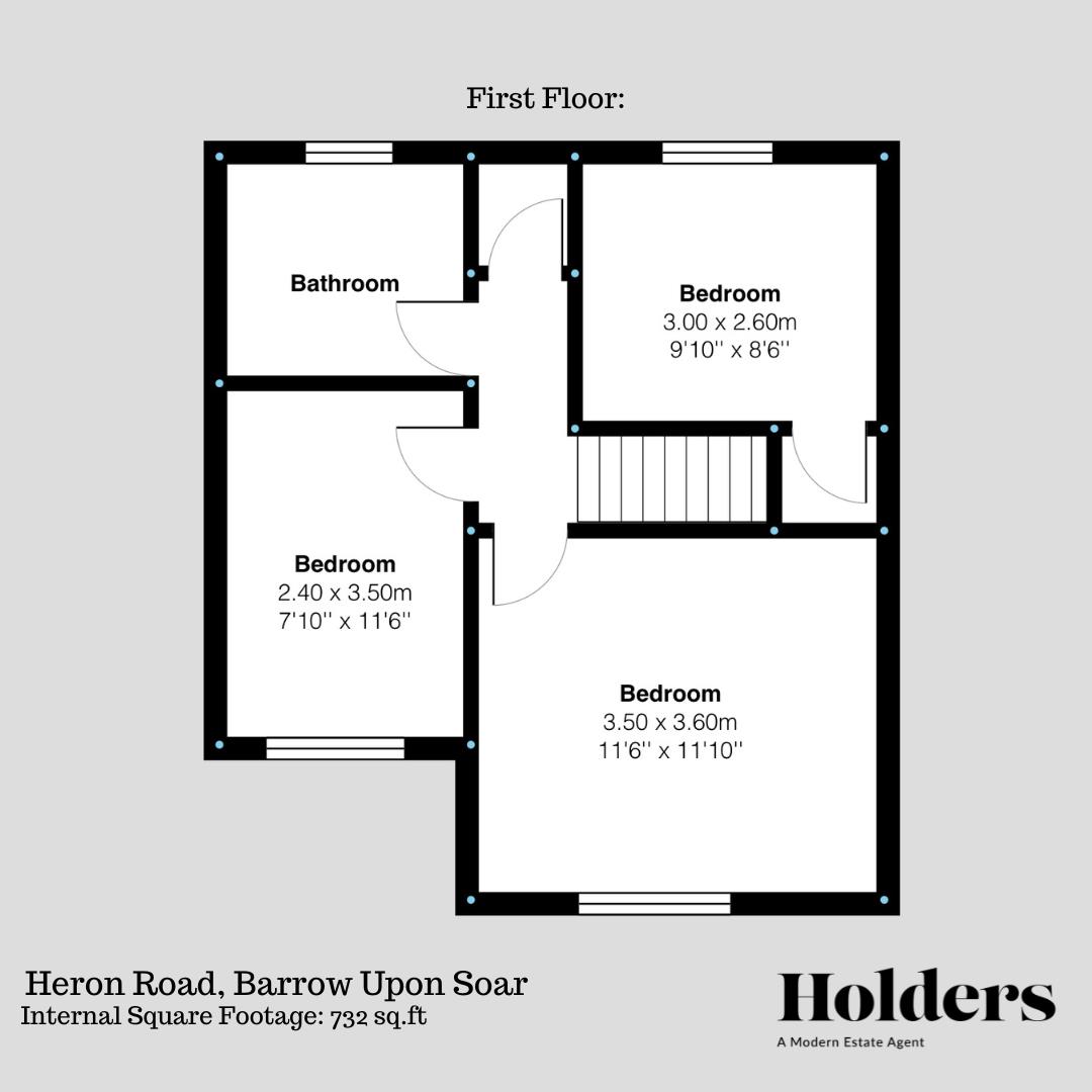 First Floor Floorplan for Heron Road, Barrow Upon Soar, Loughborough