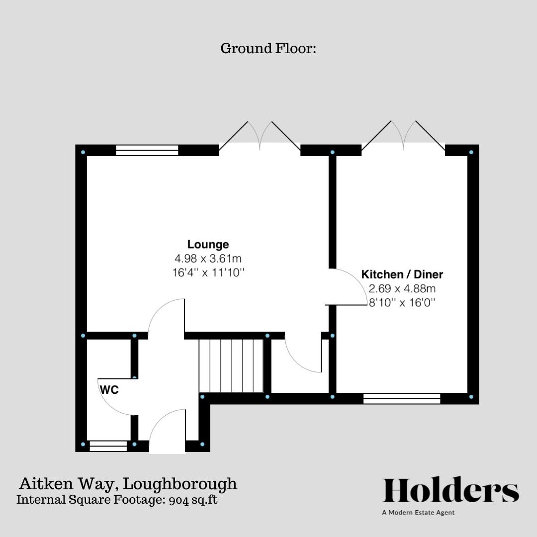 Ground Floor Floorplan for Aitken Way, Loughborough, Leicestershire, LE11