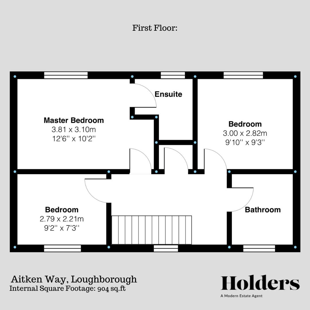 First Floor Floorplan for Aitken Way, Loughborough, Leicestershire, LE11