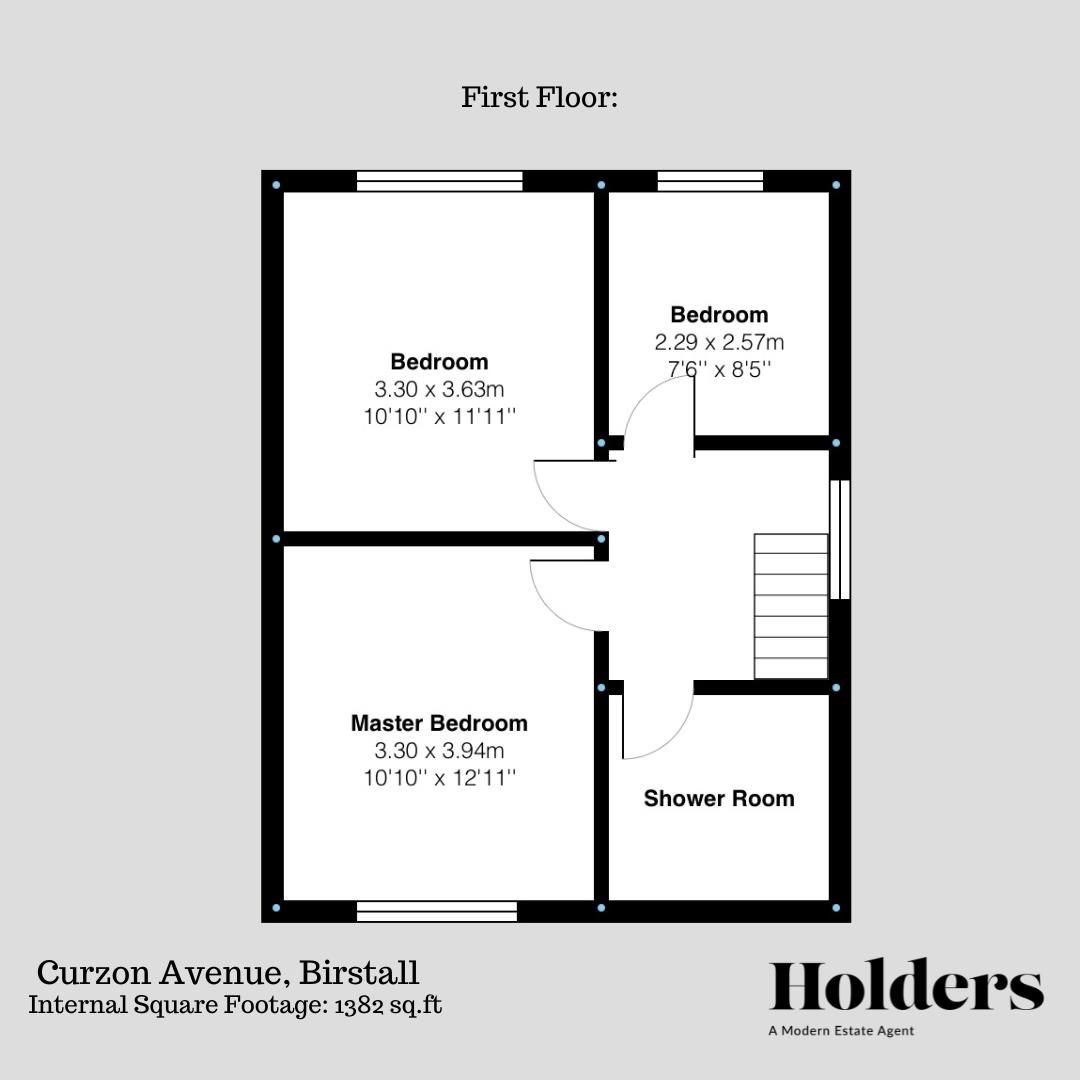 First Floor Floorplan for Curzon Avenue, Birstall, Leicester