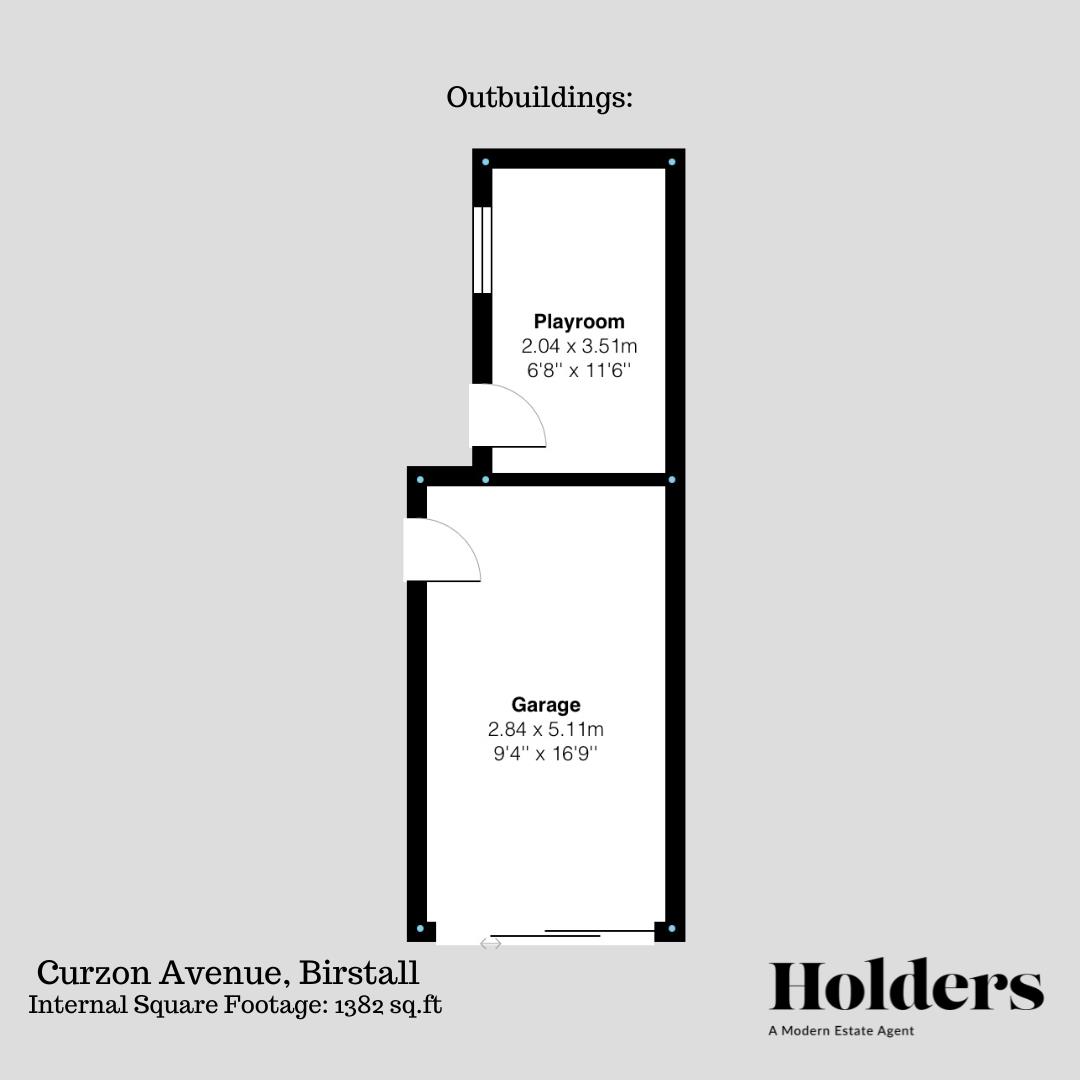 Outbuildings Floorplan for Curzon Avenue, Birstall, Leicester