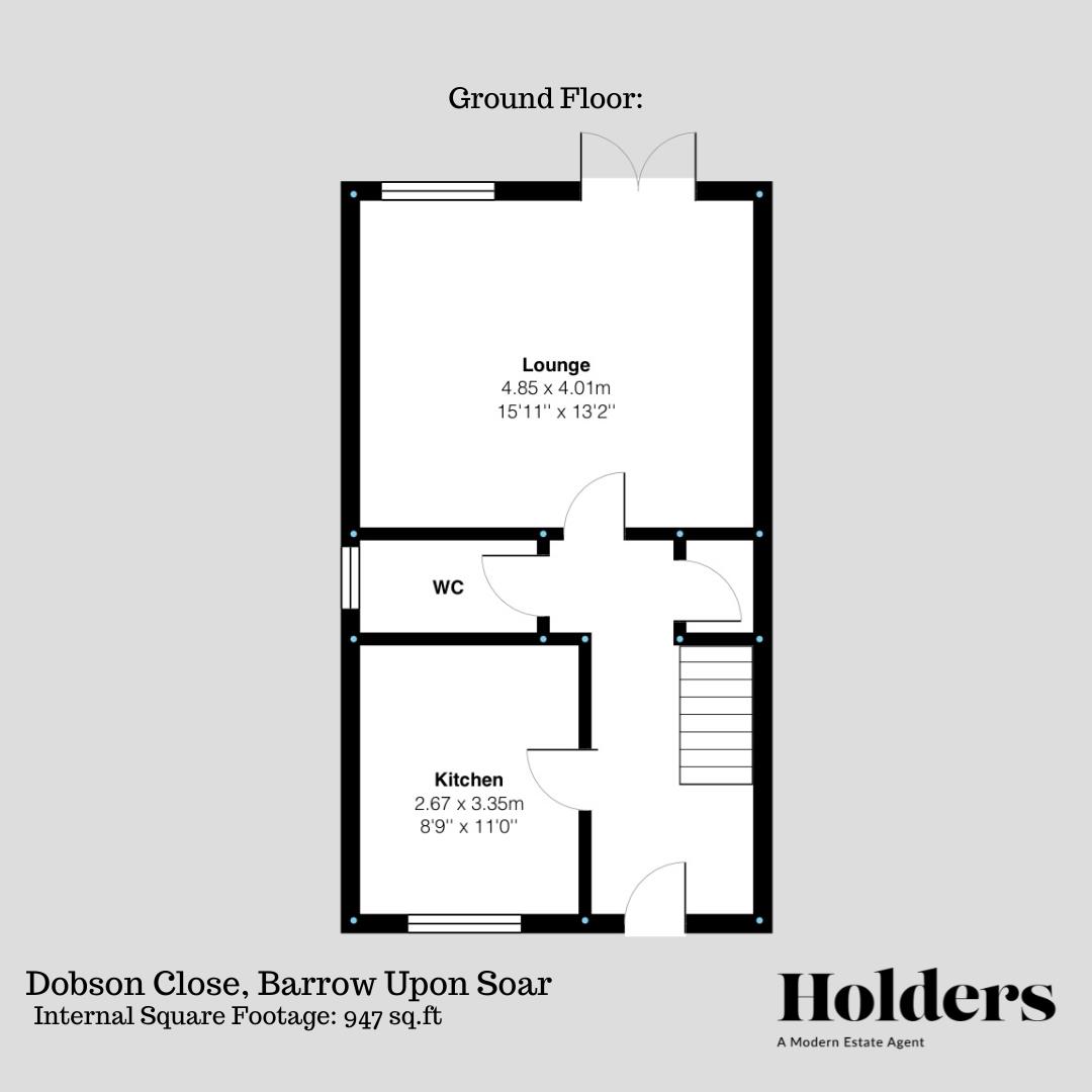 Ground Floor Floorplan for Dobson Close, Barrow Upon Soar, Loughborough