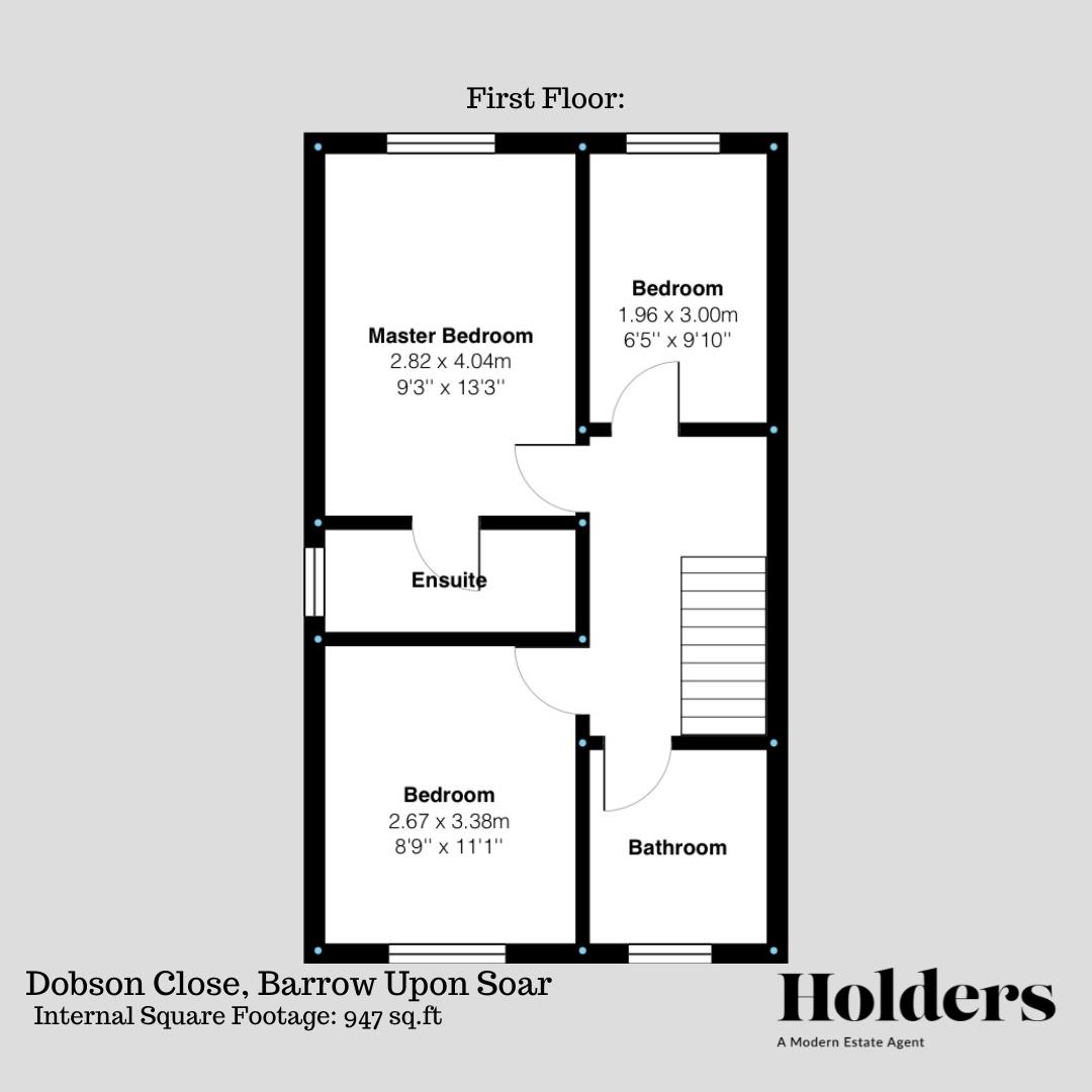 First Floor Floorplan for Dobson Close, Barrow Upon Soar, Loughborough