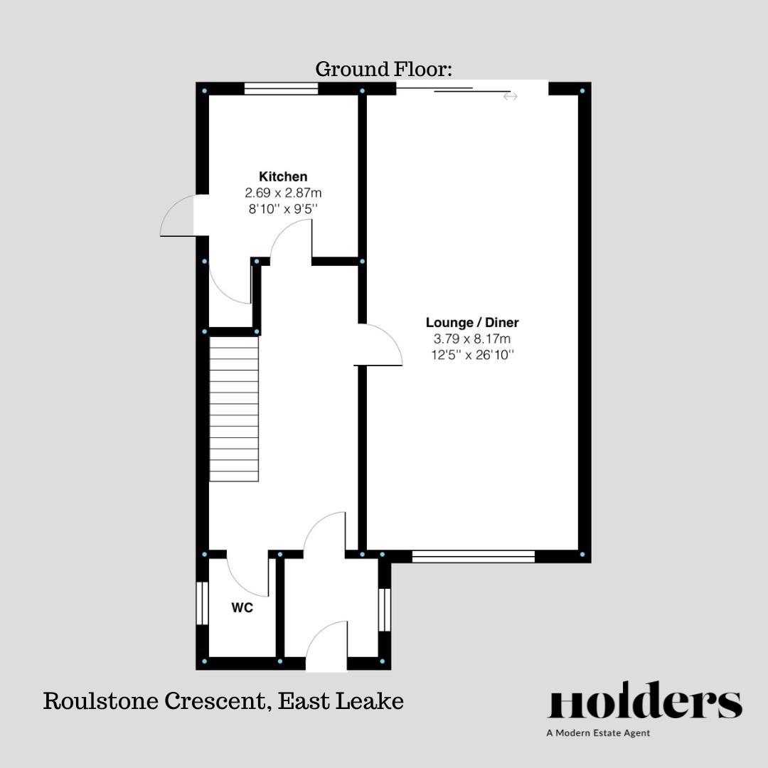 Ground Floor Floorplan for Roulstone Crescent, East Leake, Loughborough