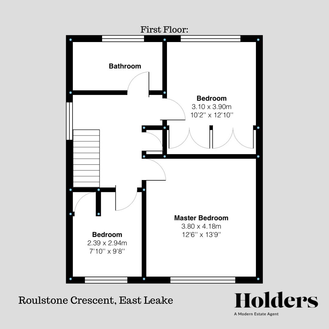 First Floor Floorplan for Roulstone Crescent, East Leake, Loughborough