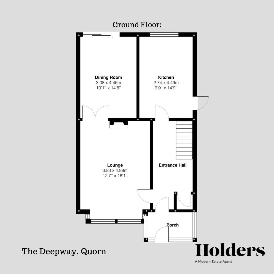 Ground Floor Floorplan for The Deepway, Quorn, Loughborough