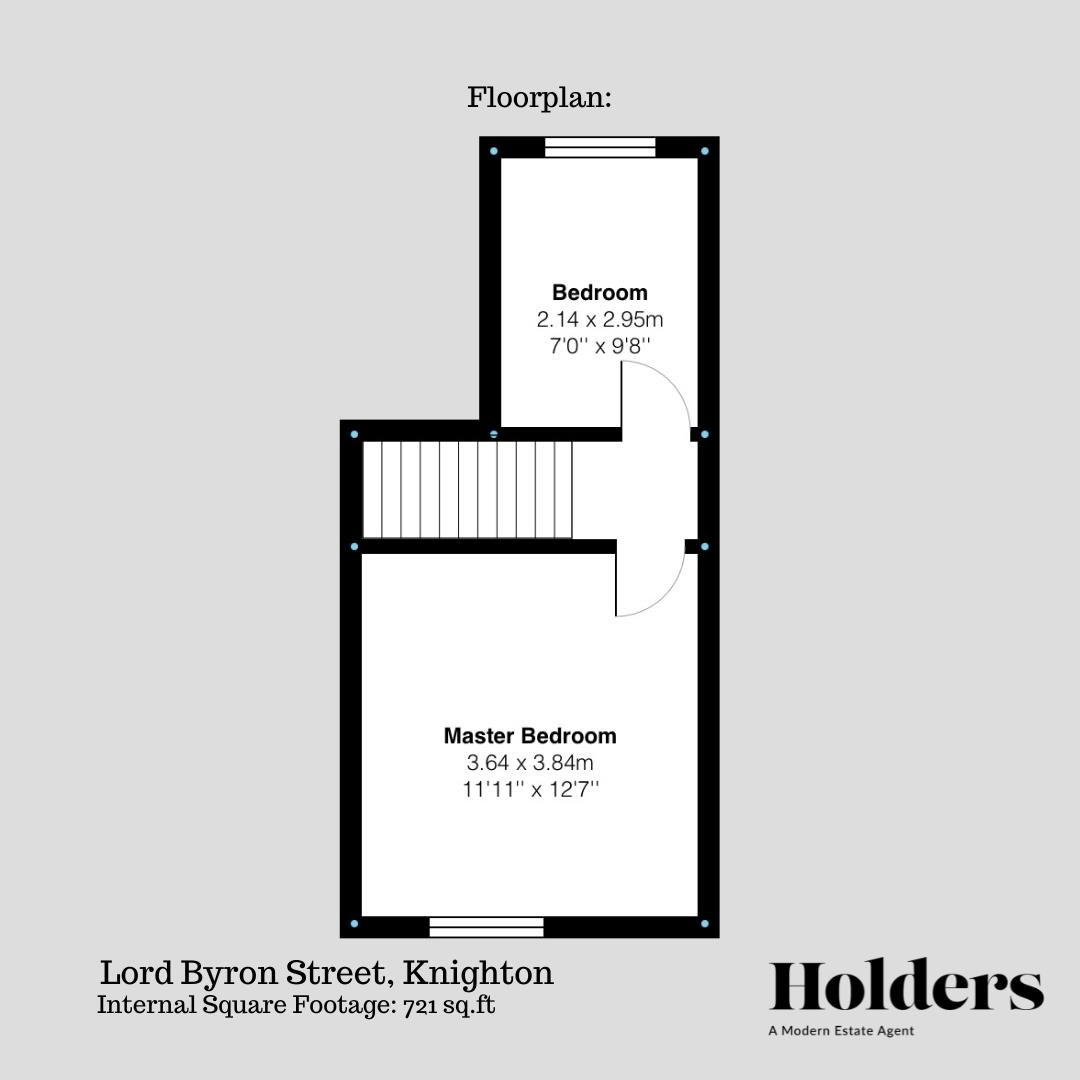 First Floor Floorplan for Lord Byron Street, Leicester