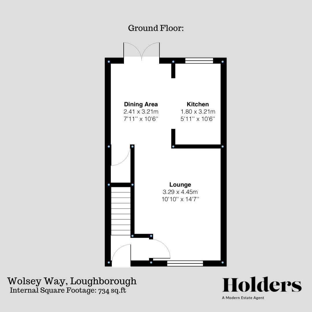 Ground Floor Floorplan for Wolsey Way, Loughborough