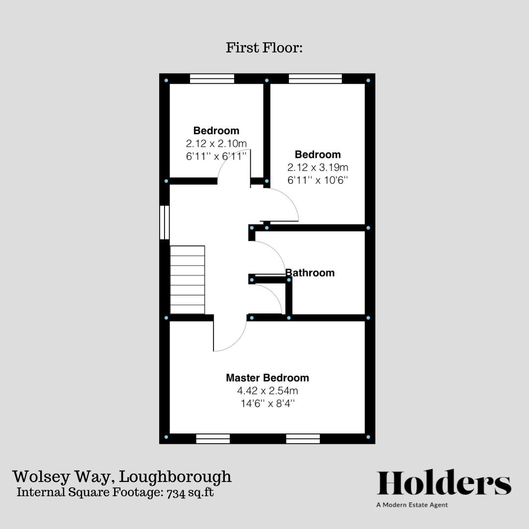 First Floor Floorplan for Wolsey Way, Loughborough