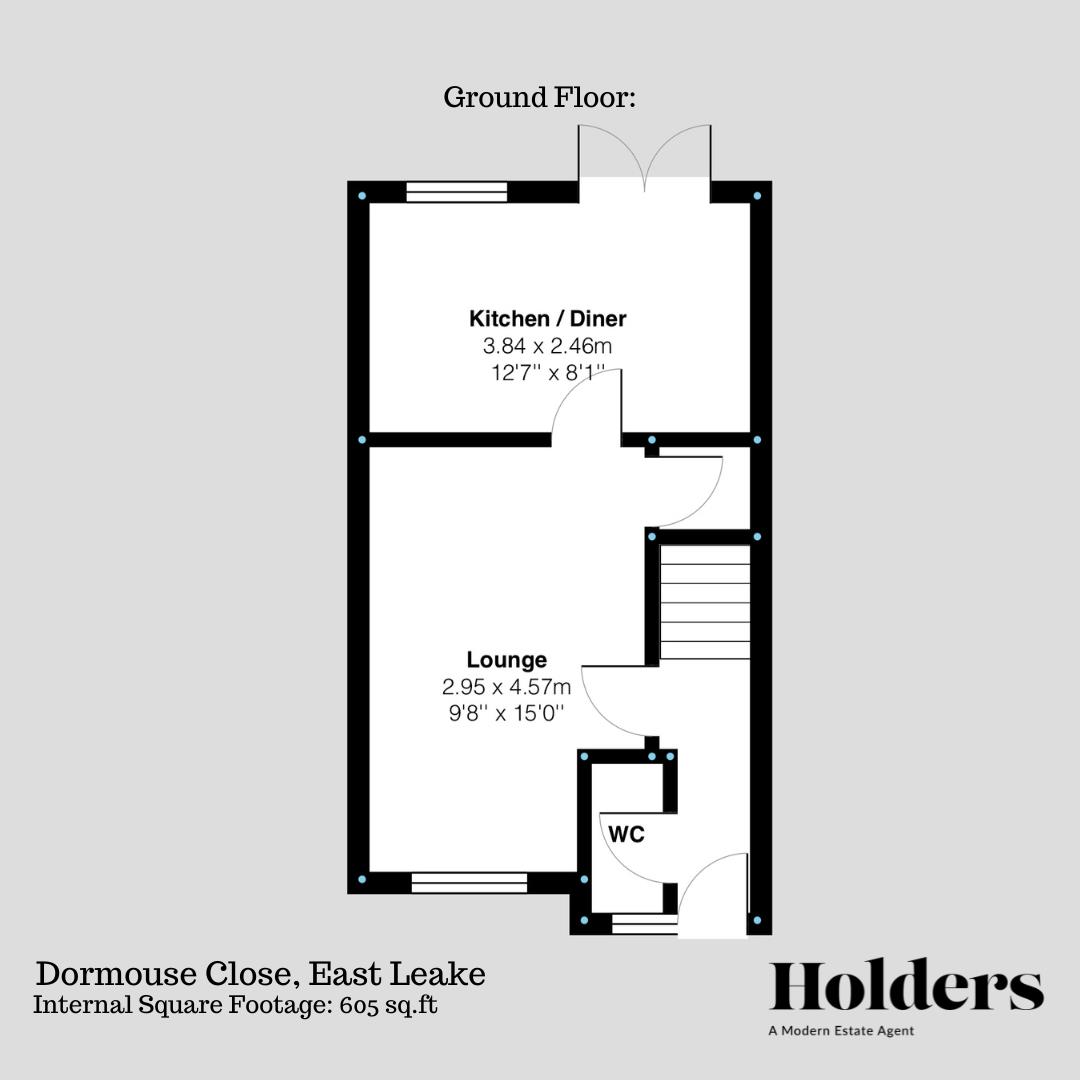 Ground Floor Floorplan for Dormouse Close, East Leake