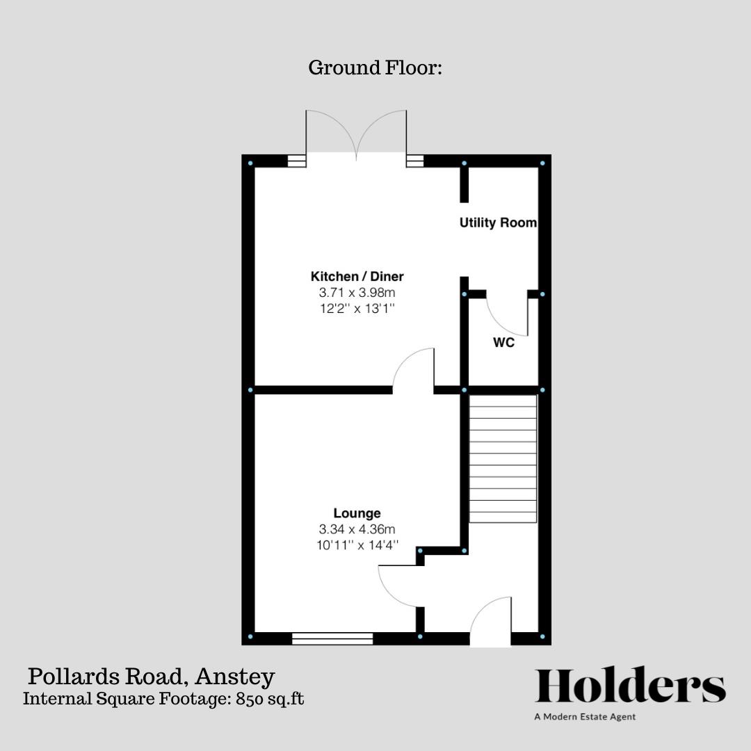 Ground Floor Floorplan for Pollards Road, Anstey, Leicester