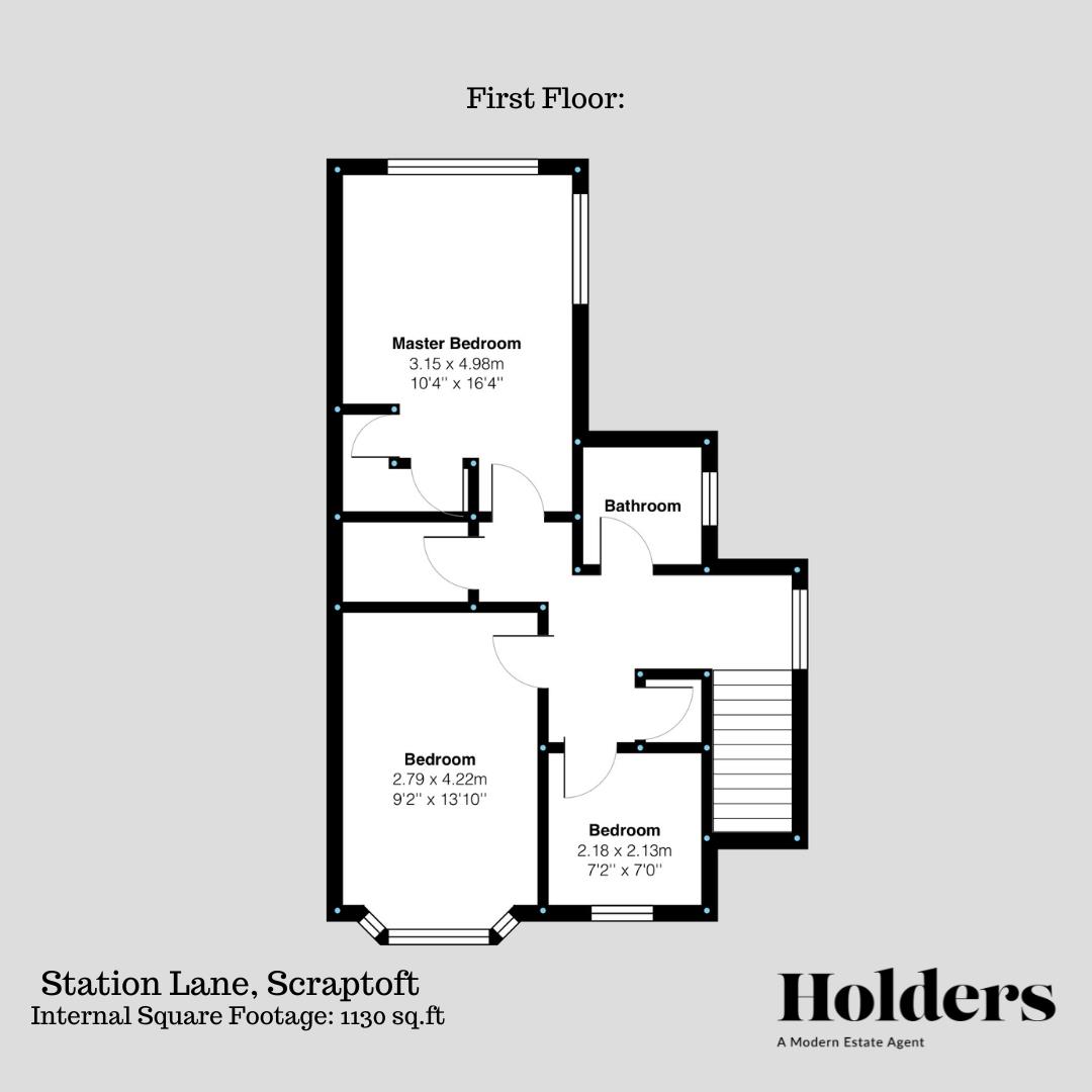 First Floor Floorplan for Station Lane, Scraptoft, Leicester