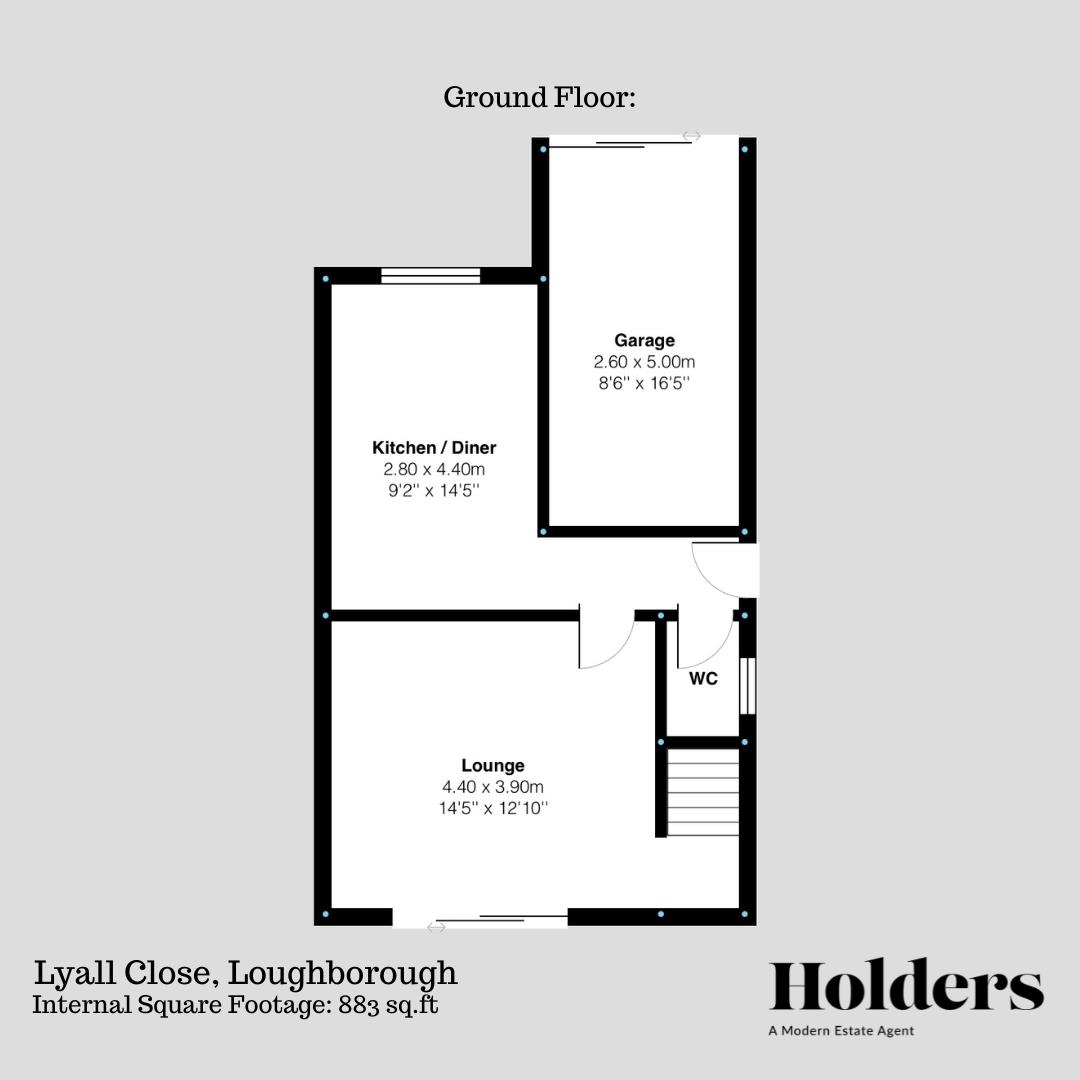 Ground Floor Floorplan for Lyall Close, Loughborough