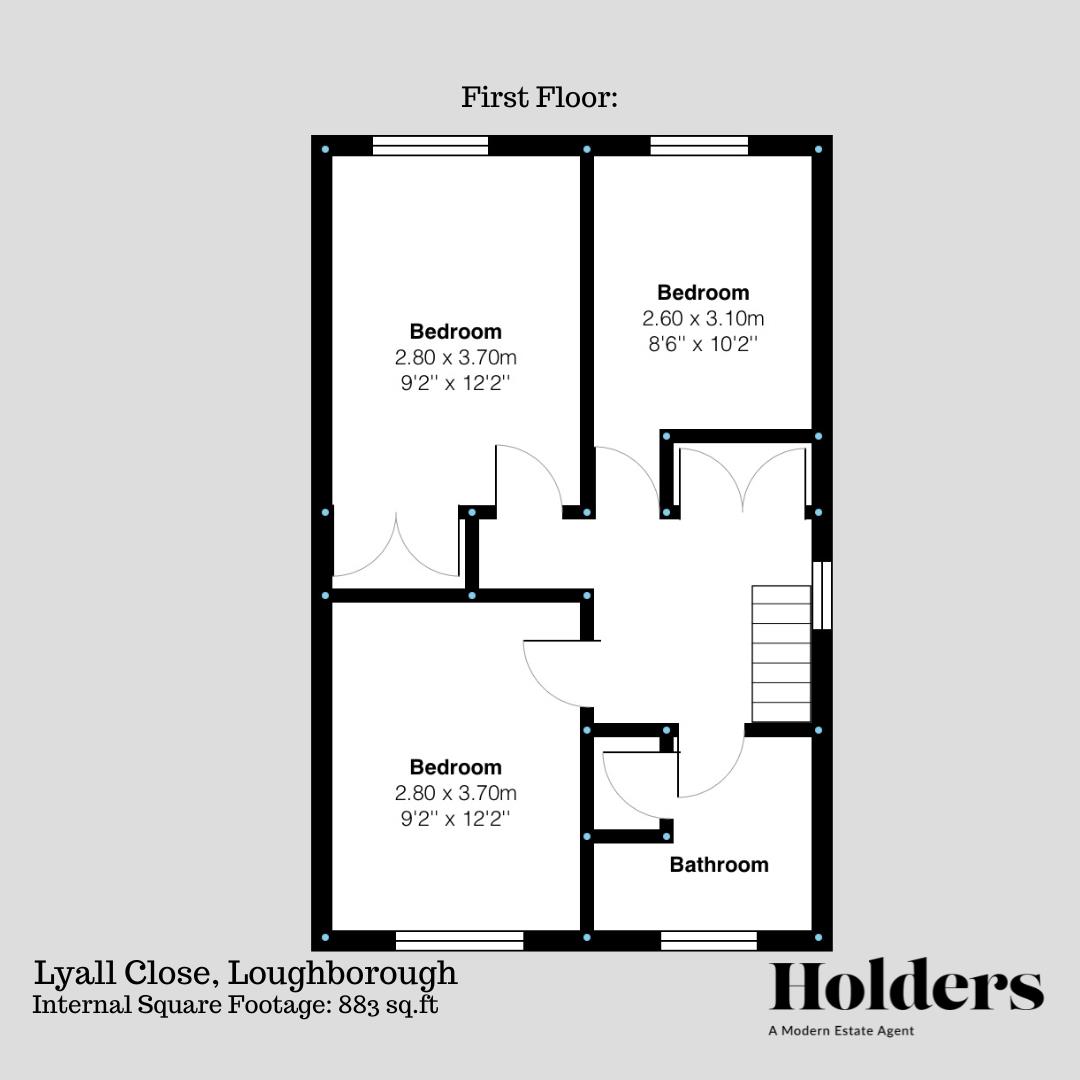 First Floor Floorplan for Lyall Close, Loughborough