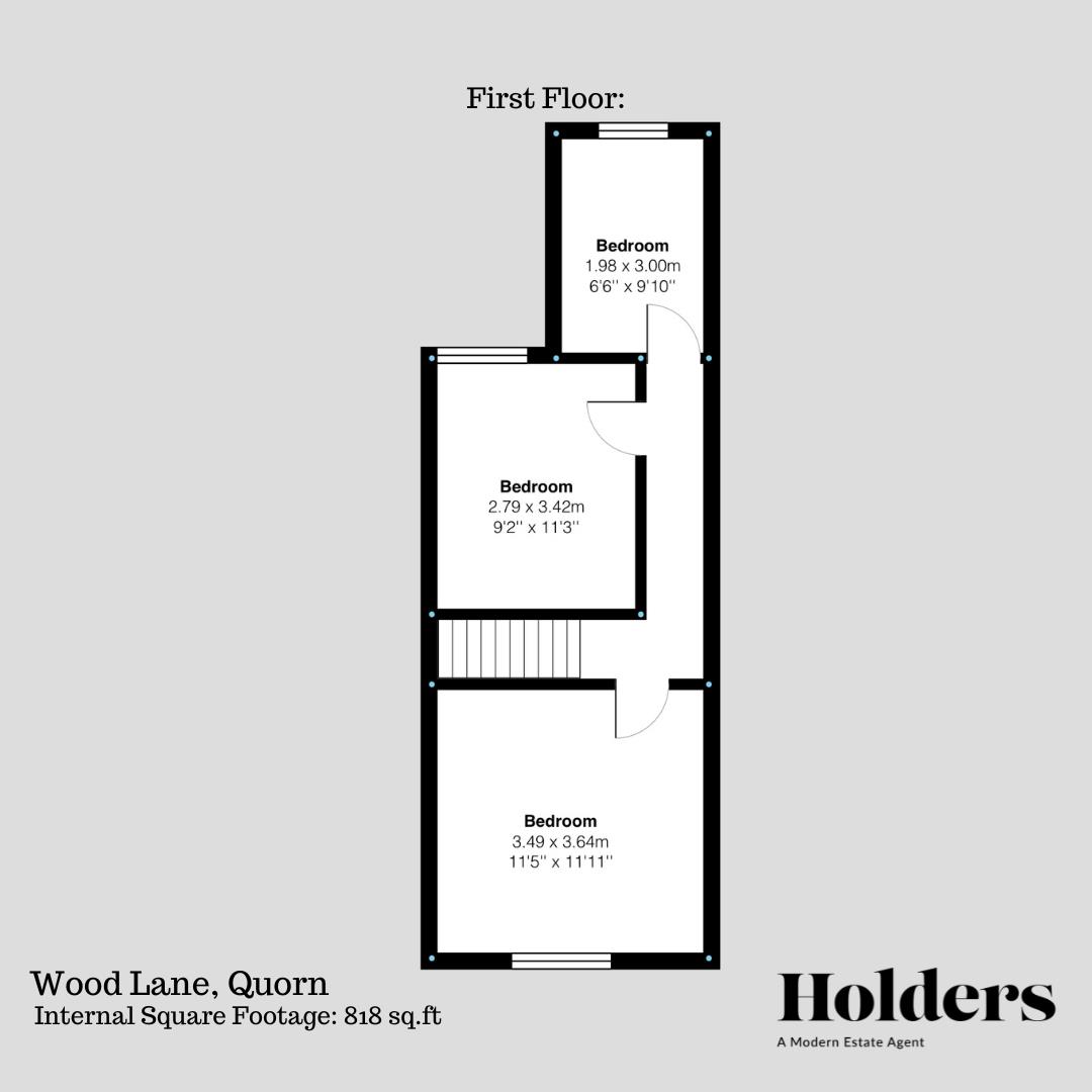 First Floor Floorplan for Wood Lane, Quorn, Loughborough