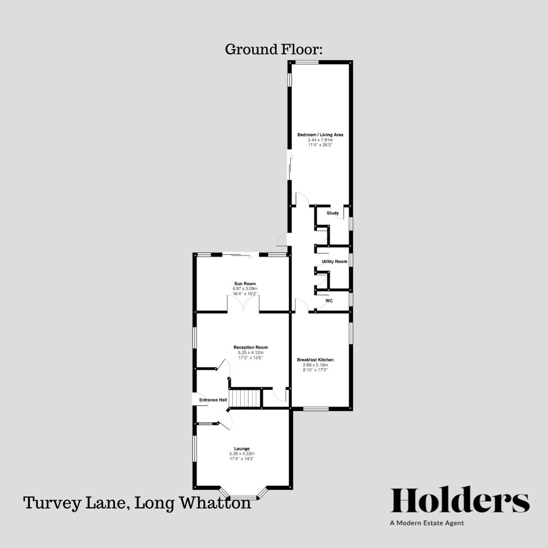 Ground Floor Floorplan for Turvey Lane, Long Whatton, Loughborough