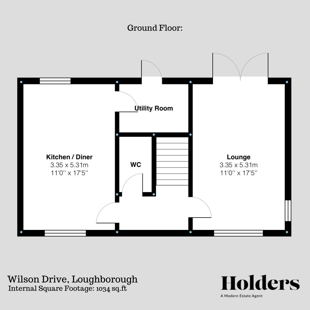 Ground Floor Floorplan for Wilson Drive, Loughborough