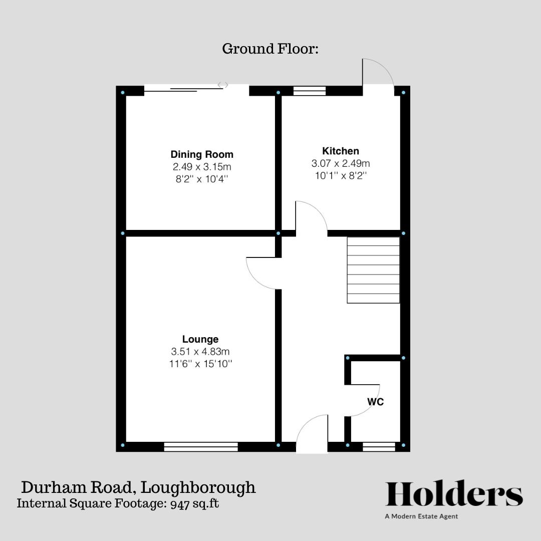 Ground Floor Floorplan for Durham Road, Loughborough