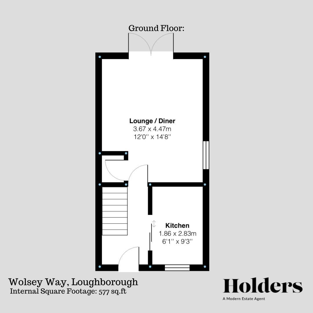 Ground Floor Floorplan for Wolsey Way, Loughborough