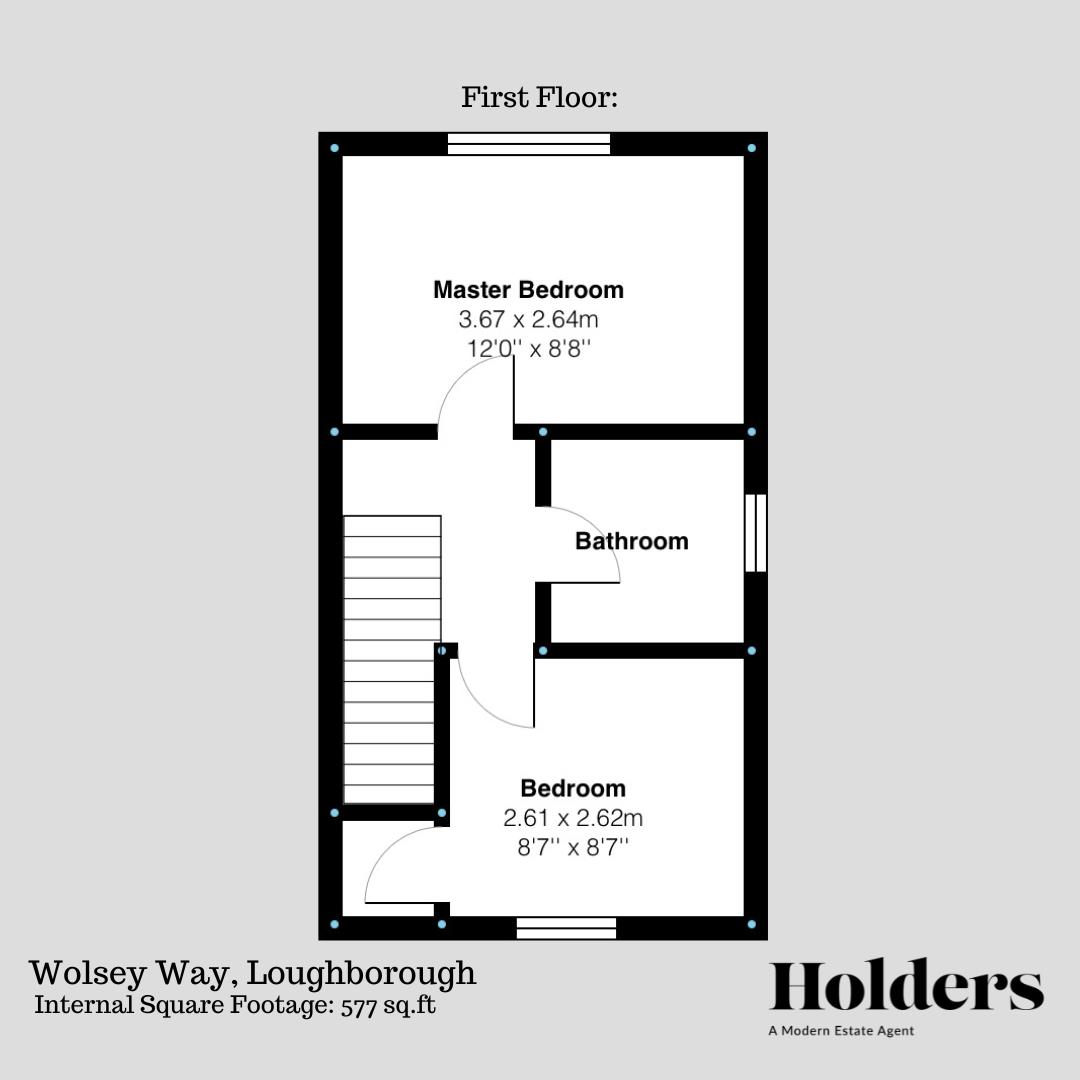 First Floor Floorplan for Wolsey Way, Loughborough