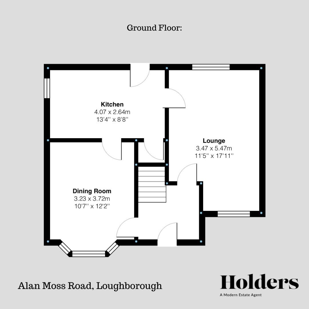 Ground Floor Floorplan for Alan Moss Road, Loughborough