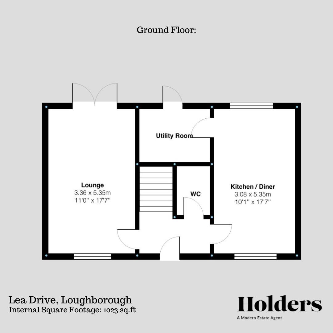 Ground Floor Floorplan for Lea Drive, Loughborough