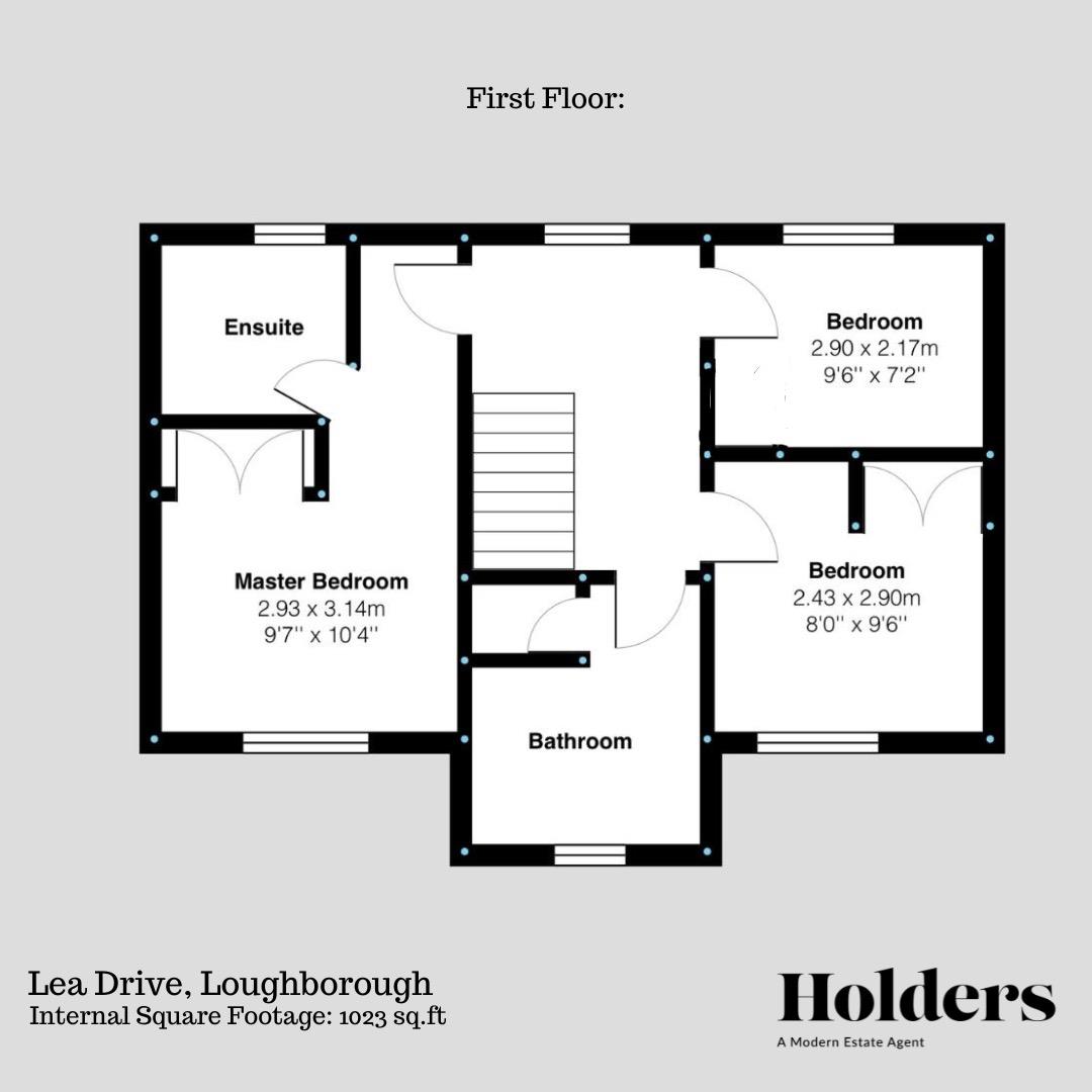 First Floor Floorplan for Lea Drive, Loughborough