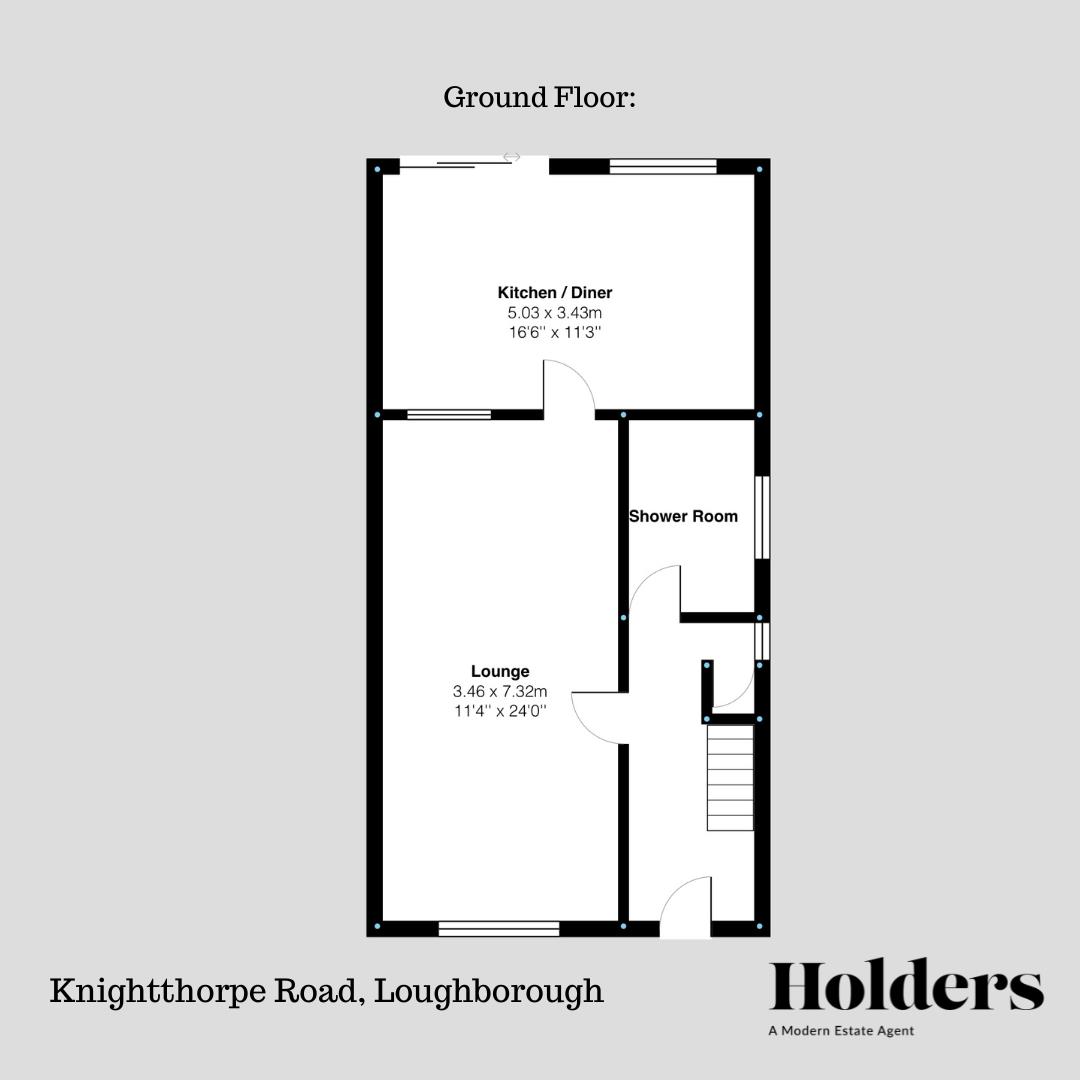 Ground Floor Floorplan for Knightthorpe Road, Loughborough