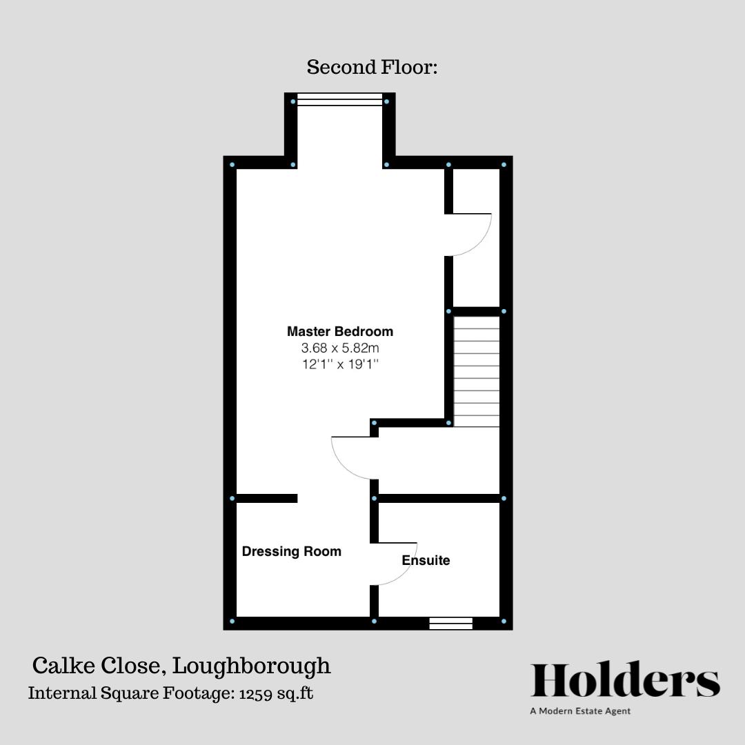 Second Floor Floorplan for Calke Close, Loughborough