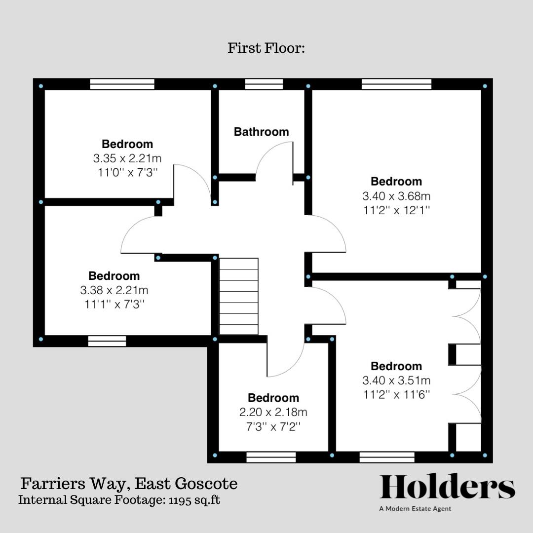 First Floor Floorplan for Farriers Way, East Goscote, Leicester