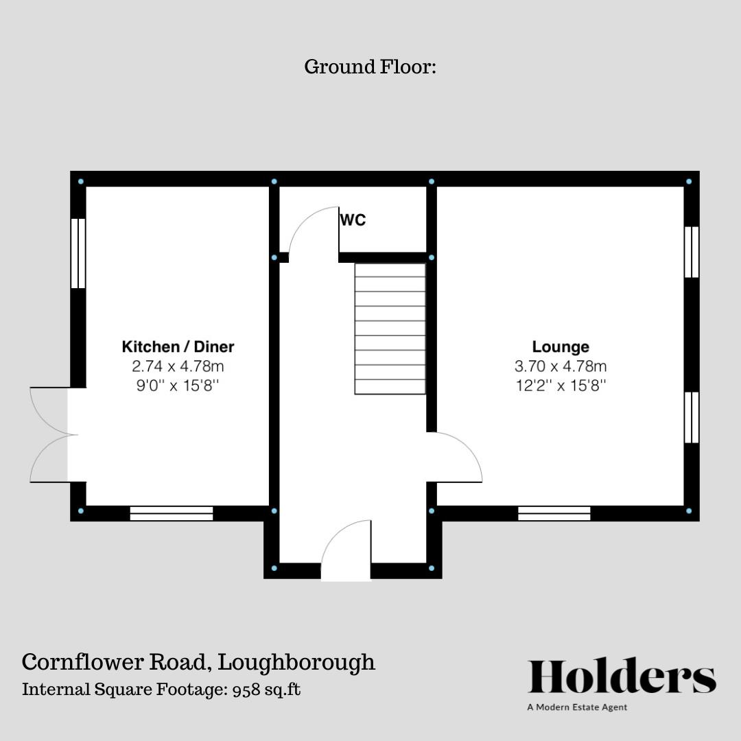 Ground Floor Floorplan for Cornflower Road, Loughborough