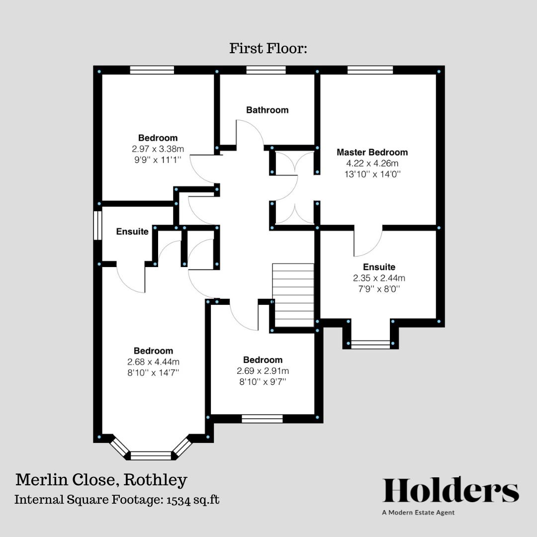 First Floor Floorplan for Merlin Close, Rothley, Leicester