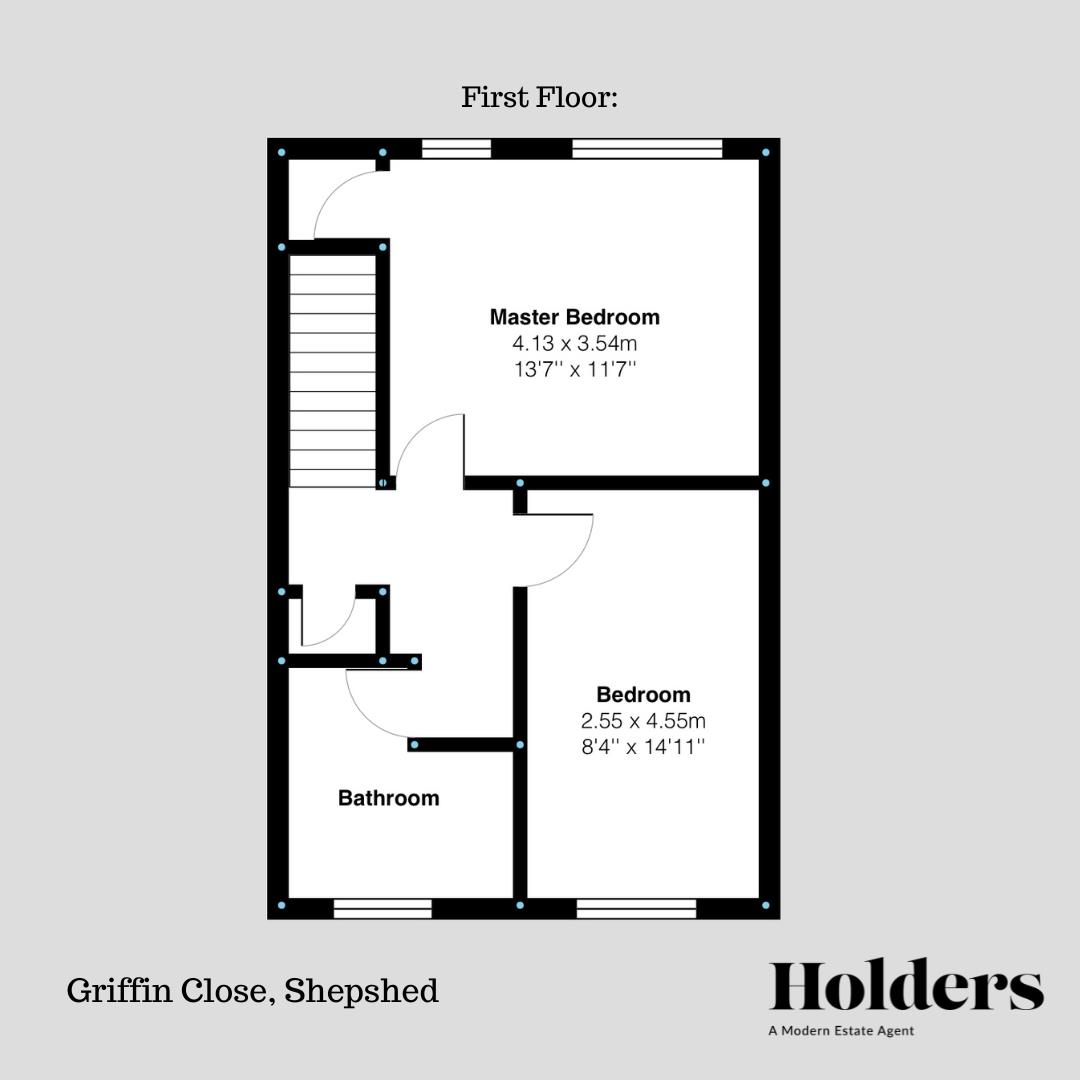 First Floor Floorplan for Griffin Close, Shepshed, Loughborough