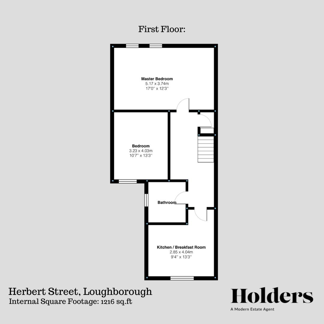 First Floor Floorplan for Herbert Street, Loughborough