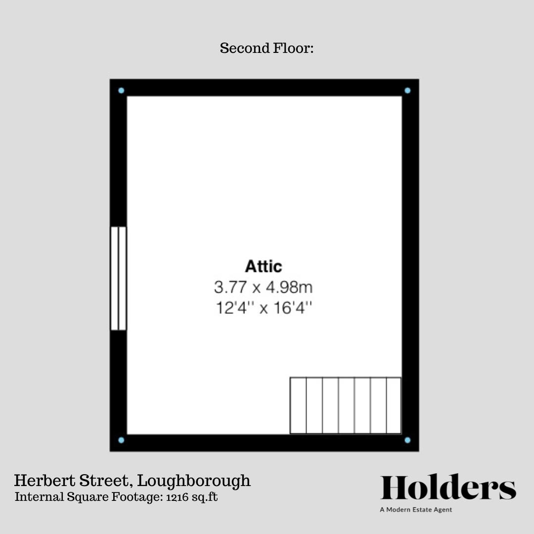 Second Floor Floorplan for Herbert Street, Loughborough