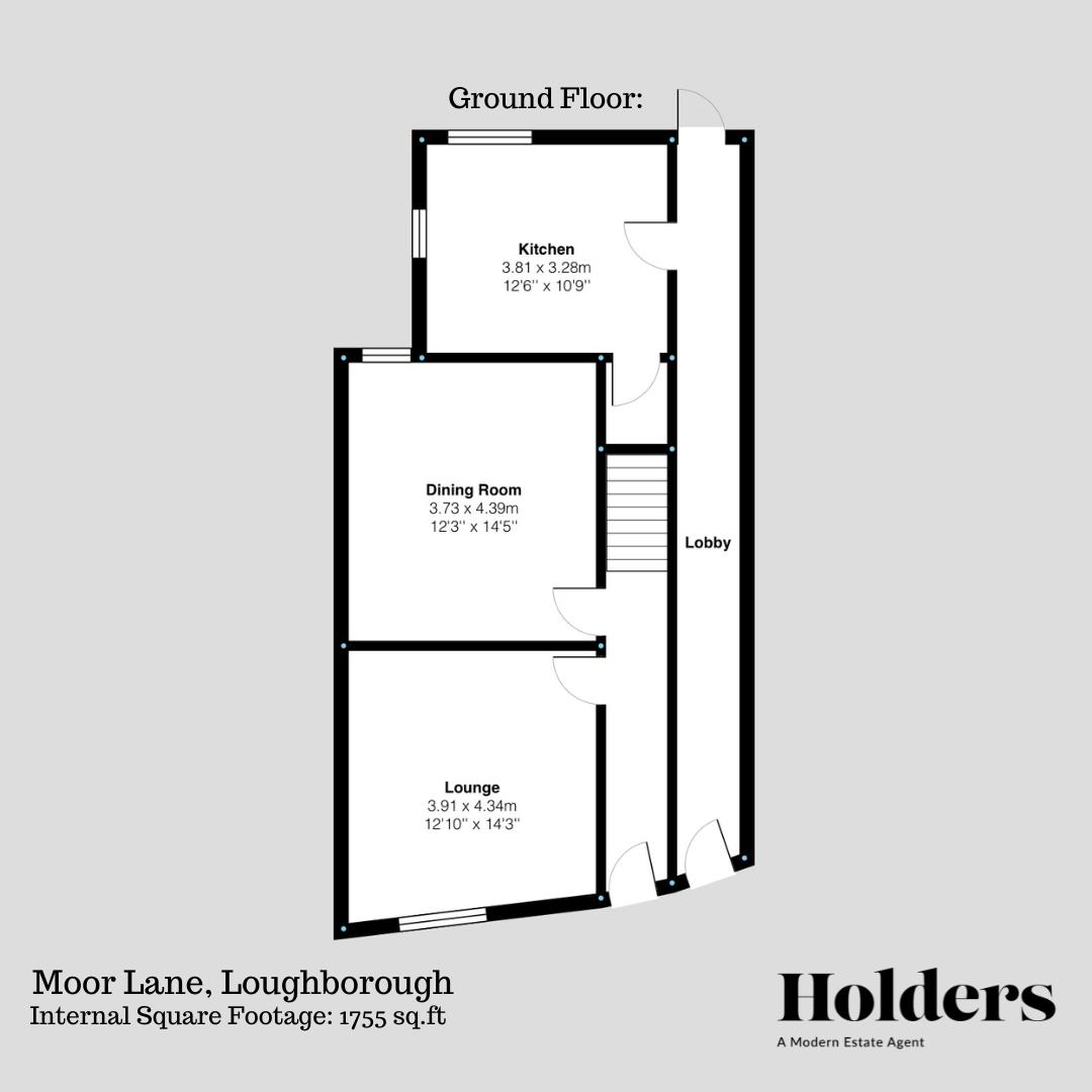 Ground Floor Floorplan for Moor Lane, Loughborough