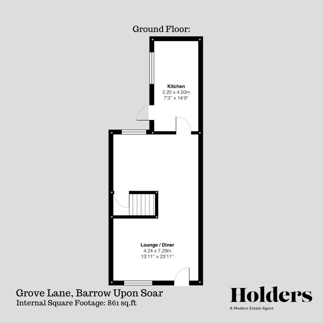 Ground Floor Floorplan for Grove Lane, Barrow Upon Soar, Loughborough