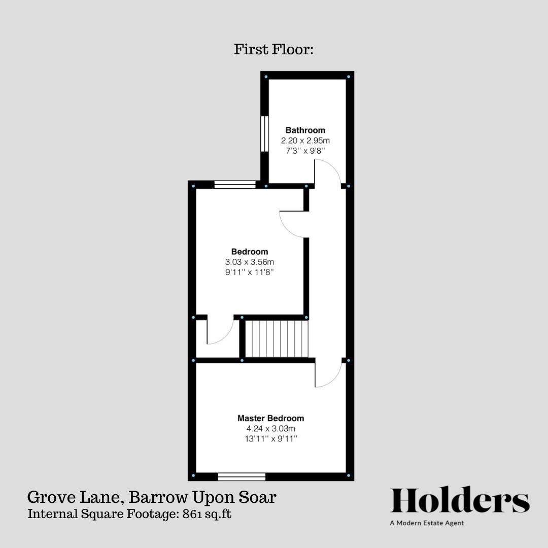 First Floor Floorplan for Grove Lane, Barrow Upon Soar, Loughborough