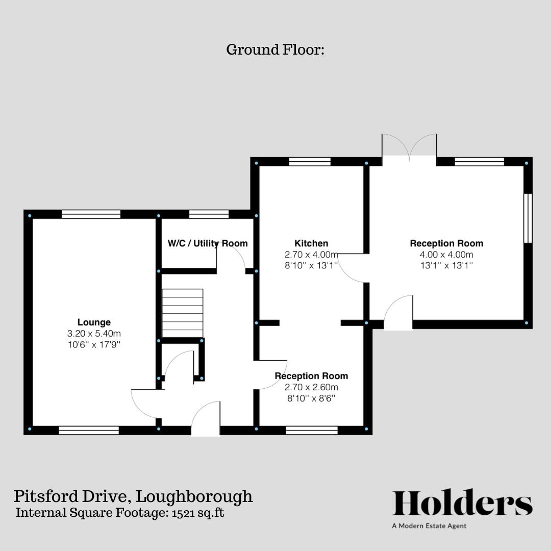 Ground Floor Floorplan for Pitsford Drive, Loughborough