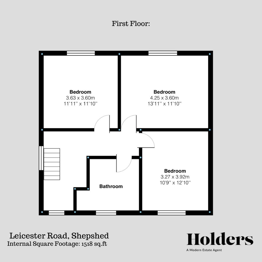 First Floor Floorplan for Leicester Road, Shepshed, Loughborough