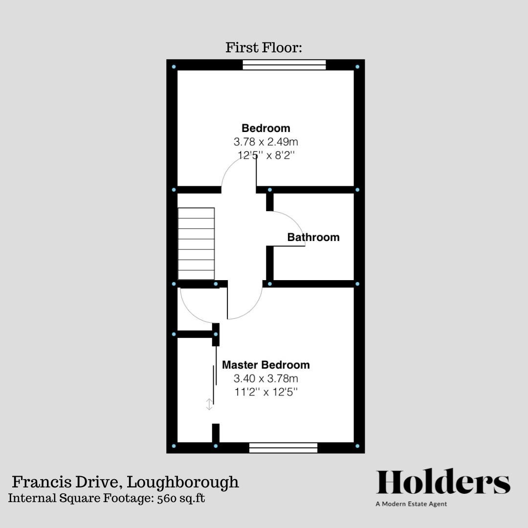 First Floor Floorplan for Francis Drive, Loughborough