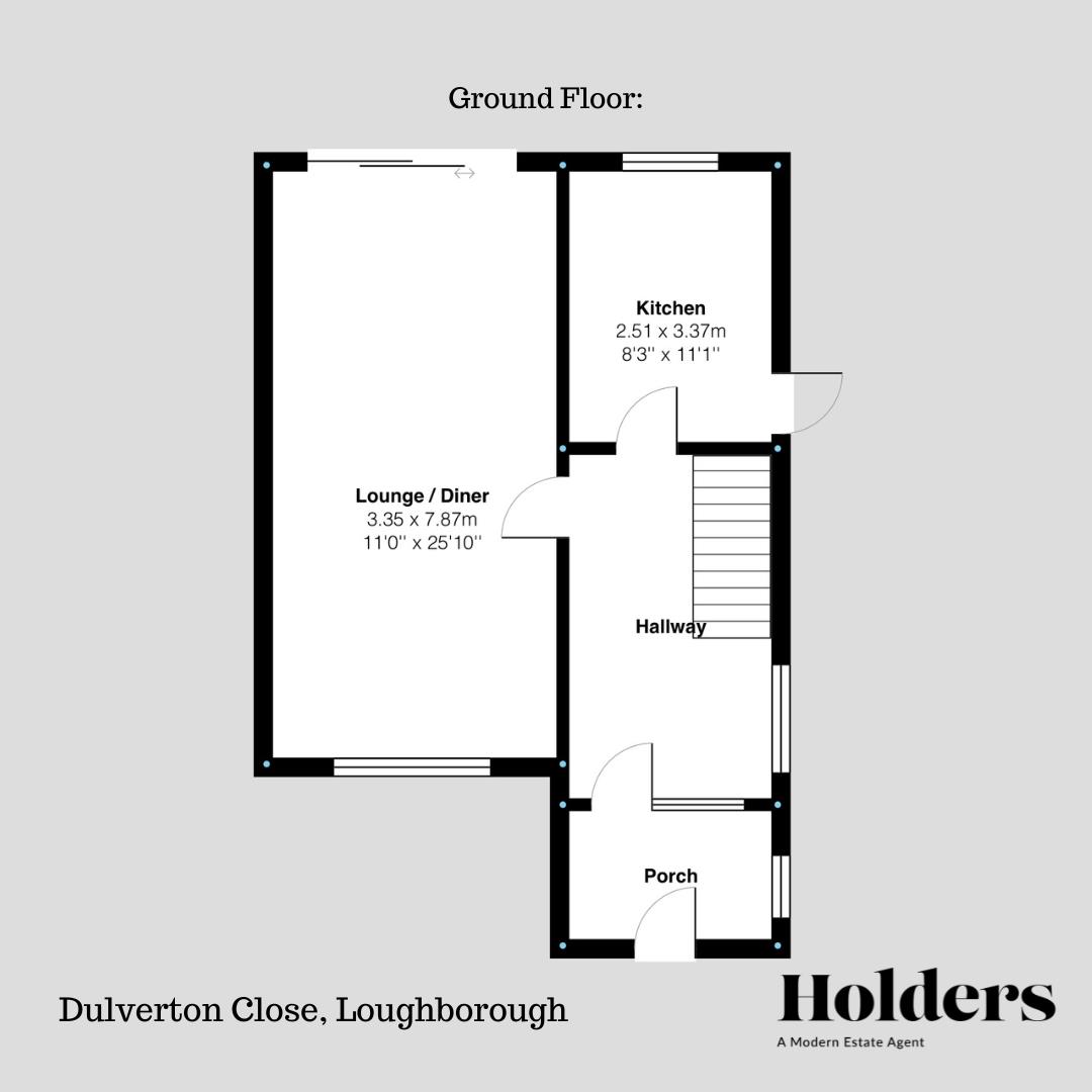 Ground Floor Floorplan for Dulverton Close, Loughborough