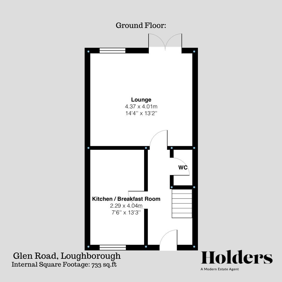 Ground Floor Floorplan for Glen Road, Loughborough