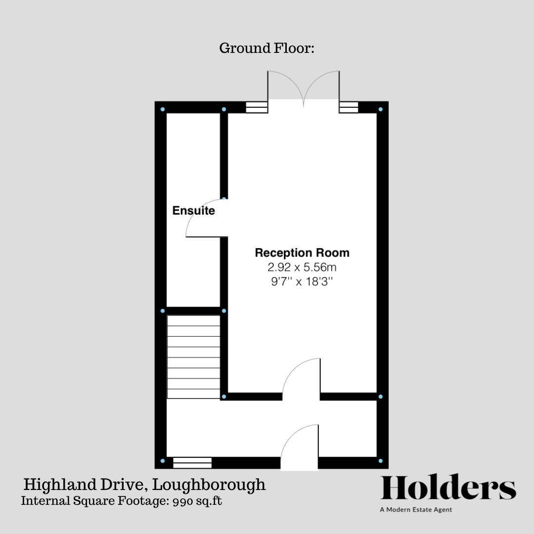 Ground Floor Floorplan for Highland Drive, Loughborough