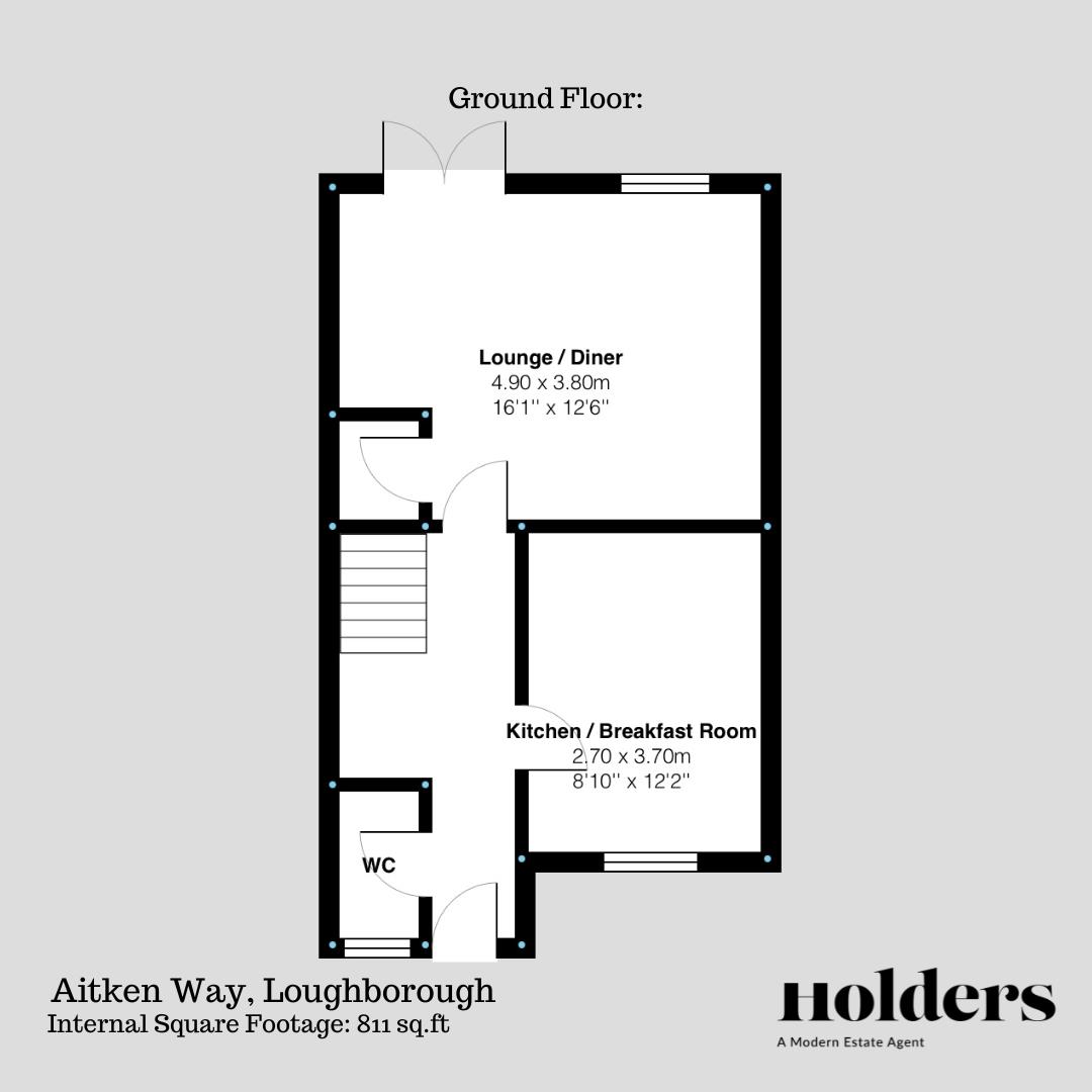 Ground Floor Floorplan for Aitken Way, Loughborough