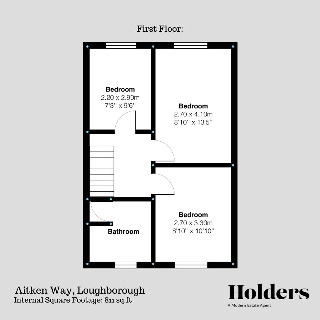 First Floor Floorplan for Aitken Way, Loughborough