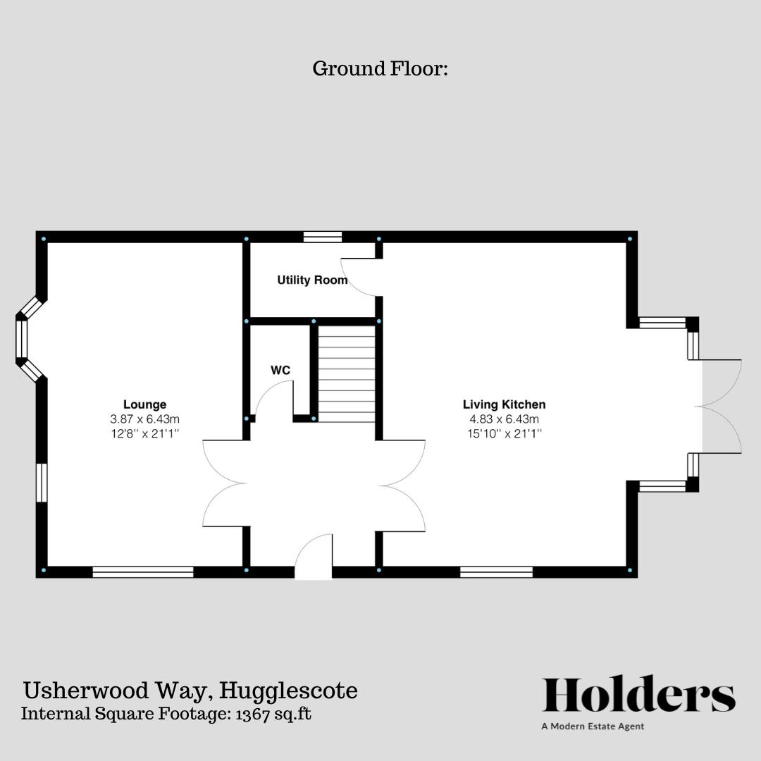 Ground Floor Floorplan for Usherwood Way, Hugglescote, Coalville