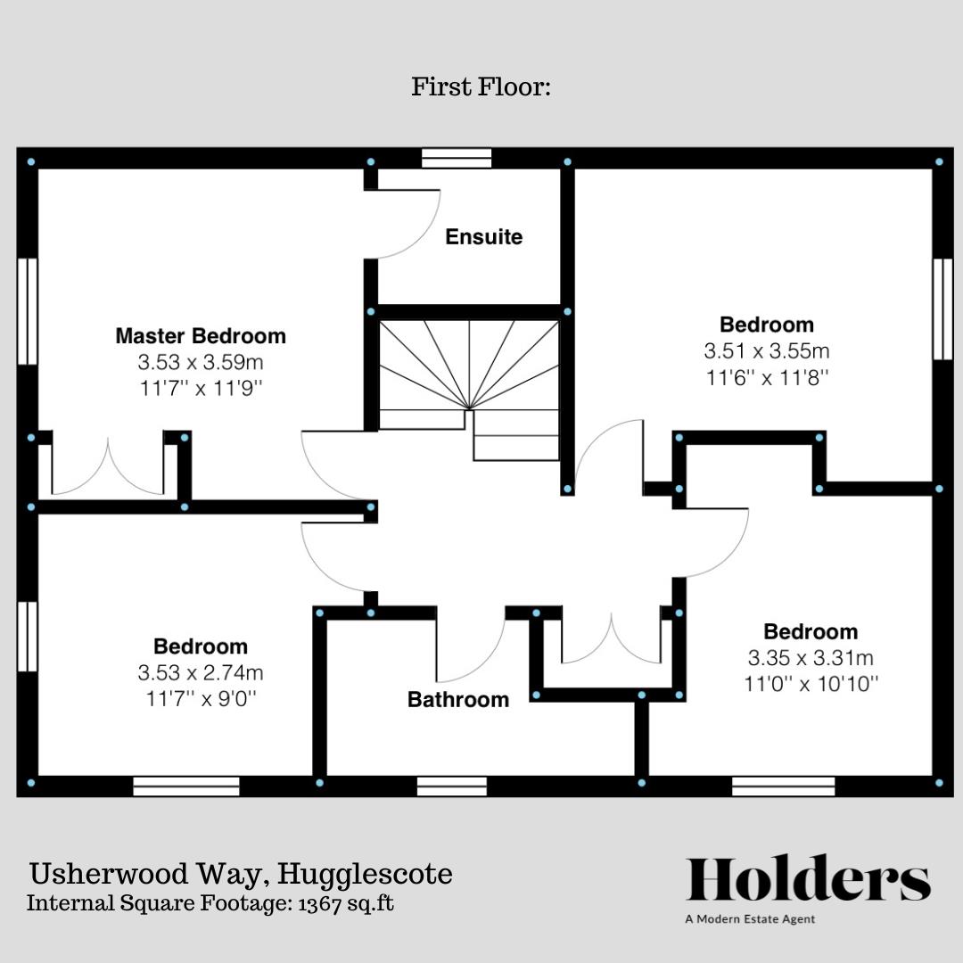 First Floor Floorplan for Usherwood Way, Hugglescote, Coalville